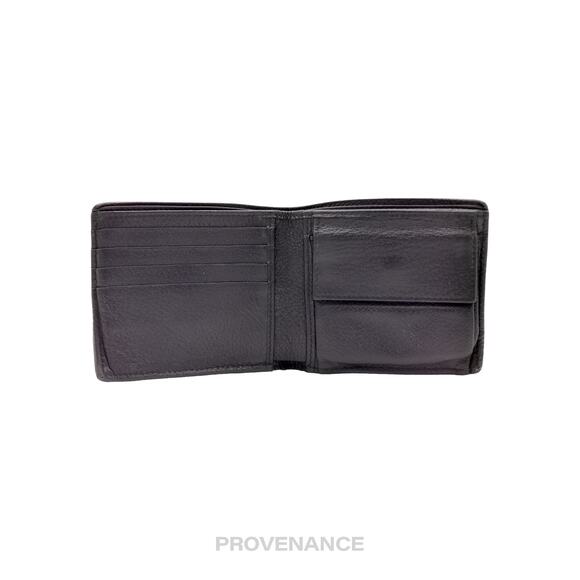 🔴 Gucci Logo Stripe Web Bifold Wallet - Black Leather - Picture 6 of 10